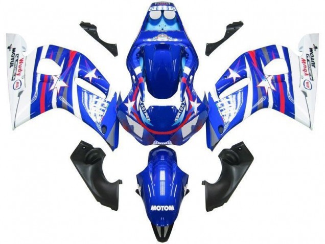 1998-2002 Blau Weiß Star Fiat YZF R6 Motorrad Verkleidung