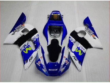 1998-2002 Blaugrün Weiß YZF R6 Motorrad Verkleidung