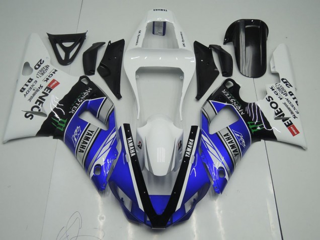 2000-2001 Blau Weiß ENEOS Monster YZF R1 Motorrad Verkleidung