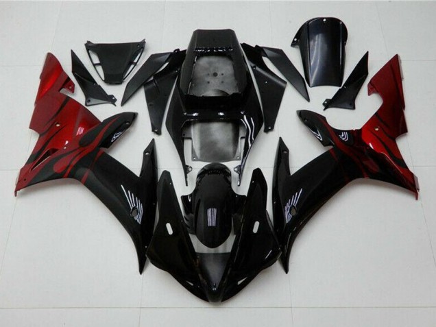 2002-2003 Schwarz Rot YZF R1 Motorrad Verkleidung