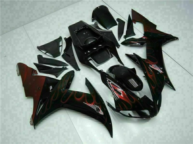 2002-2003 Schwarz YZF R1 Motorrad Vollverkleidung & Plastik