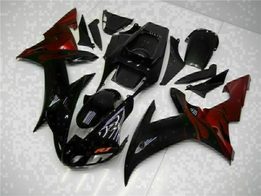 2002-2003 Schwarz YZF R1 Motorradverkleidung Plastik Kits
