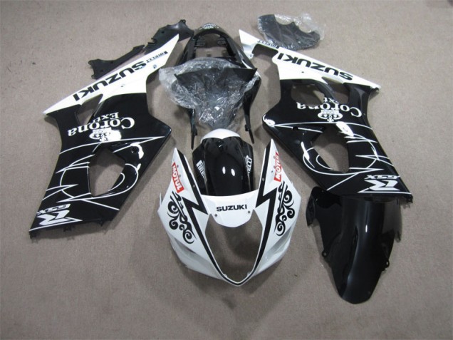 2003-2004 Schwarz Weiß Corona Extra Motul GSXR 1000 Motorrad Verkleidung