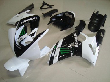 2003-2004 Weiß Monster ZX6R Motorrad Verkleidungen