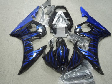 2003-2005 Schwarze Blau Flamme YZF R6 Motorrad Verkleidungen