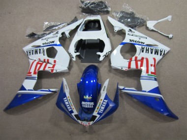 2003-2005 Weiß Blau Motul Fiat YZF R6 Motorrad Verkleidung