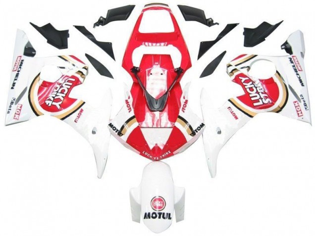 2003-2005 Weiß Rot Lucky Strike YZF R6 Motorrad Verkleidung