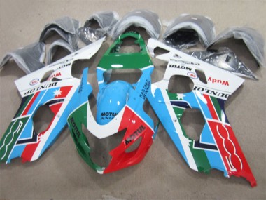 2004-2005 Blaugrün Rot Motul GSXR 600 Motorrad Verkleidung