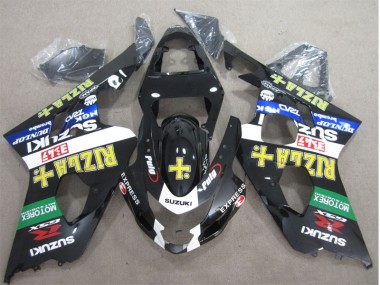 2004-2005 Schwarz Gelb Rizla GSXR 600 Motorrad Verkleidung