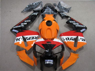 2005-2006 Orange Rot Schwarz Repsol CBR600RR Motorrad Verkleidung