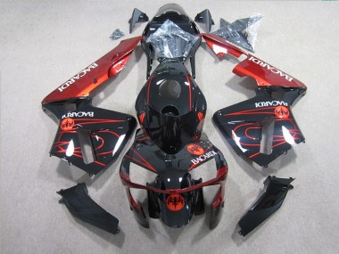 2005-2006 Schwarz Rot BACARDI CBR600RR Motorrad Verkleidung