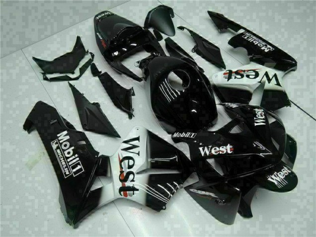 2005-2006 Schwarz West CBR600RR Motorrad Verkleidung