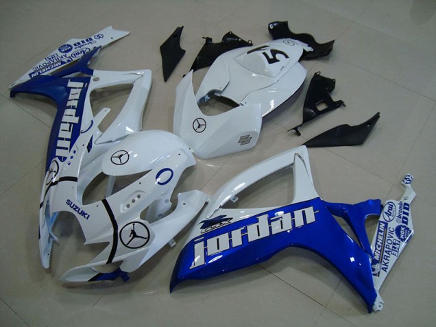 2006-2007 Blau Weiß Jordan GSXR 750 Motorrad Verkleidung