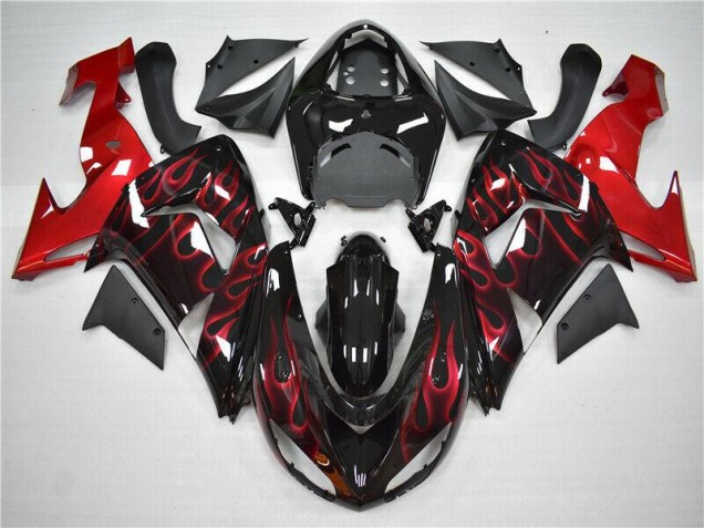 2006-2007 Rot Flamme ZX10R Motorrad Verkleidung