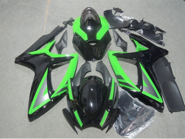 2006-2007 Schwarz Grün GSXR 600 Motorrad Verkleidungen