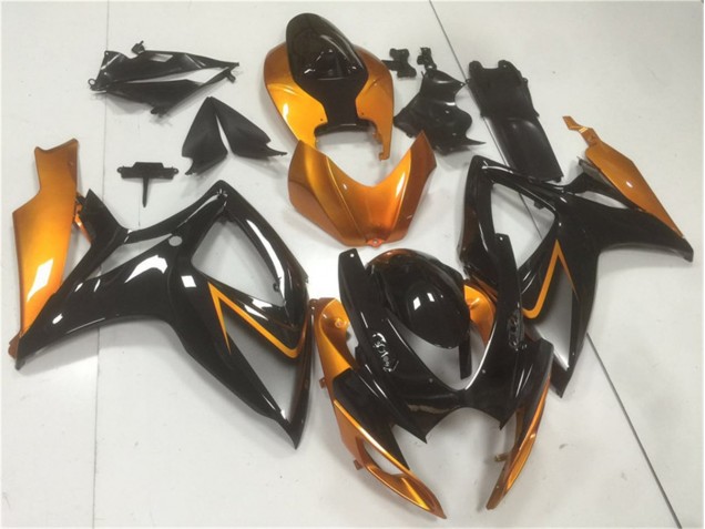 2006-2007 Schwarz Orange GSXR 600/750 Motorrad Verkleidungen