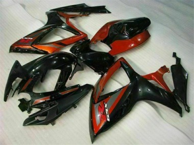 2006-2007 Schwarz Rot GSXR 600/750 Motorrad Vollverkleidung