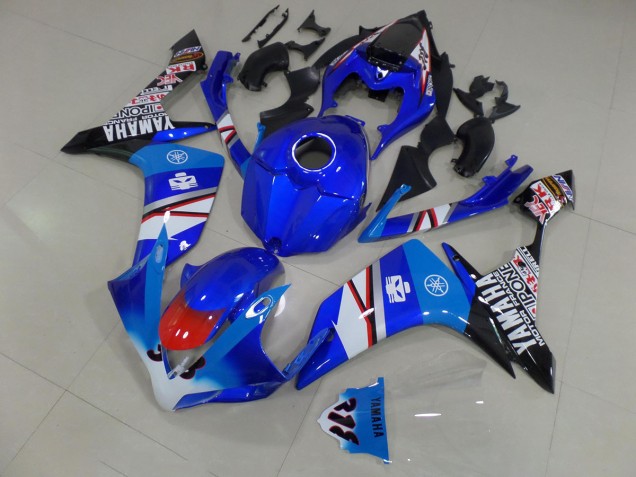 2007-2008 Blau Weiß Schwarz Aufkleber YZF R1 Motorrad Verkleidung