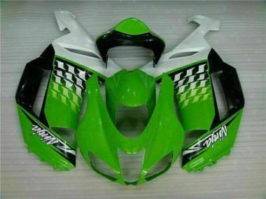 2007-2008 Grüner weißer Ninja ZX6R Motorrad Verkleidung