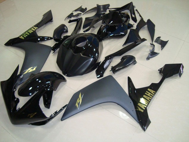 2007-2008 Matt Schwarz Gold YZF R1 Motorrad Verkleidung