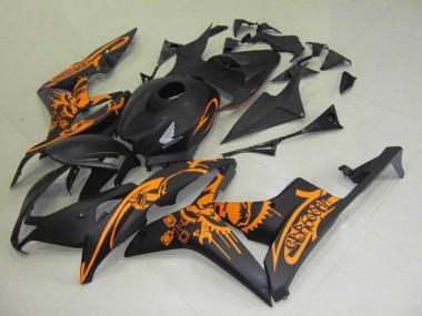 2007-2008 Matt Schwarzer Orange Aufkleber CBR600RR Motorrad Verkleidung