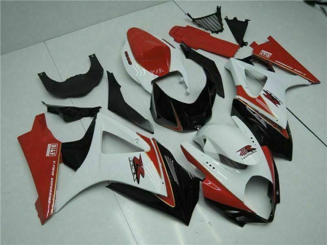 2007-2008 Rot Weiß GSXR 1000 Motorrad Verkleidungen