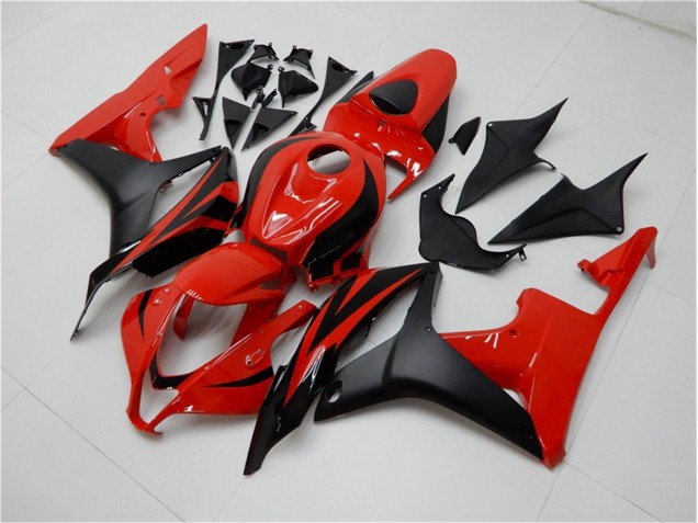 2007-2008 Schwarz Rot CBR600RR Motorrad Vollverkleidung