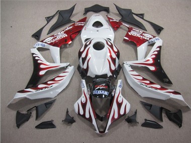 2007-2008 Weiß Rot Flamme Hai CBR600RR Motorrad Verkleidung