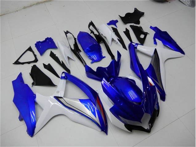 2008-2010 Blau Weiß GSXR 600/750 Motorrad Verkleidung Komplett Sets