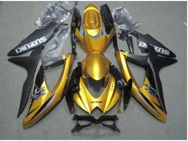 2008-2010 Schwarz Gold GSXR 600 Motorrad Verkleidung