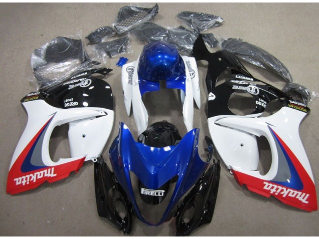 2008-2019 Weiß Blau Makita GSXR 1300 Hayabusa Motorrad Verkleidung