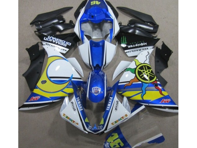 2009-2011 Blau Weiß Gelb 46 YZF R1 Motorrad Verkleidung