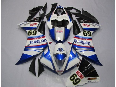 2009-2011 Weiß Blau Sterilgarda SCALZ 69 YZF R1 Motorrad Verkleidung