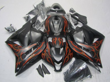 2009-2012 Schwarz rote Flamme CBR600RR Motorrad Verkleidungen