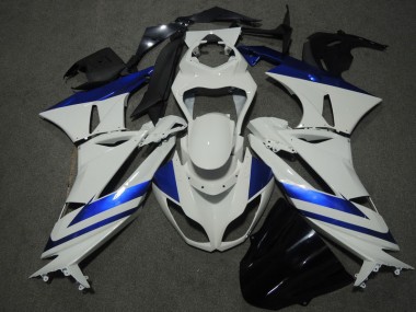 2009-2012 Weiß Blau ZX6R Motorrad Verkleidung