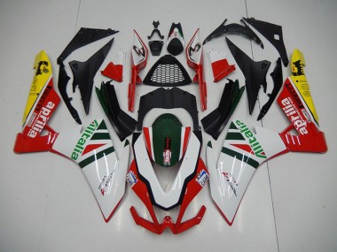 2009-2015 Weiß Rot Alitalia RSV4 Motorrad Verkleidung