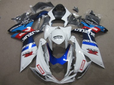 2011-2021 Weiß Blau Motul GSXR 600 Motorrad Verkleidung